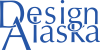 Stylish Design Alaska logo featuring bold blue typography and modern, geometric elements.