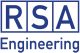 RSA Engineering logo featuring bold blue letters in squares, symbolizing professionalism and structure.