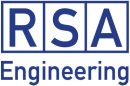 RSA Engineering logo featuring bold blue letters in squares, symbolizing professionalism and structure.