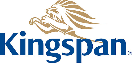 Stylized lion logo of Kingspan representing strength in sustainable building solutions.