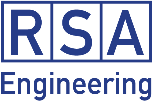 RSA Engineering logo featuring bold initials and modern design in blue, symbolizing reliability and innovation.